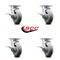 Service Caster 6 Inch Kingpinless Thermoplastic Rubber Wheel Swivel Caster Set with Brakes SCC SCC-KP30S620-TPRRD-SLB-4 - alternate 6